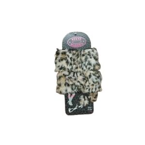 Steve Madden Y2K Leopard Print Faux Fur Boot Cuffs